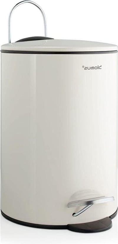 UBO Pedaalemmer van gepoedercoat staal zand 3 liter inhoud met smart-close-systeem - Modern design voor badkamer - Exclusief badkameraccessoire (H x B x D: 245 x 17 x 17 cm zand 68889)