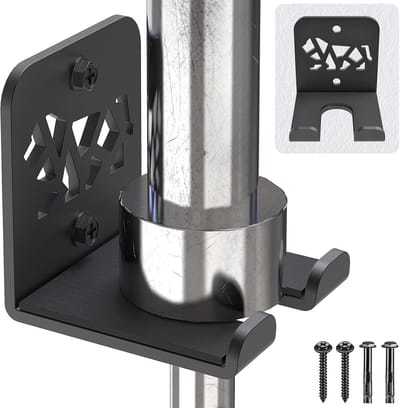 Ruimtebesparende Wandbeugel voor Dumbbells met Haakjes en Opbergruimte voor Fitnessaccessoires, Geschikt voor Stangen tot 33mm en Ideaal voor Thuisgebruik