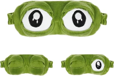 Slaapmasker 3D Kikker Oogmasker Pluizig Gezicht Slapen Grappige Nieuwigheid Cartoon Kikker Oogafdekking - Kinderen Mannen Vrouwen Slapen Reizen Gift