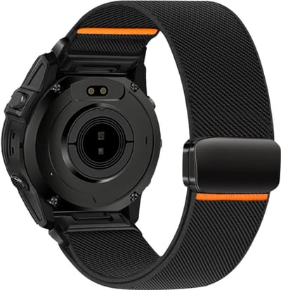 Stravo Nylon Bandje met Magneet voor Garmin Fenix 5s - Plus & Sapphire - Fenix 6s - Pro & Sapphire - Garmin Fenix 7s / Fenix 8 - 43mm - Quickfit 20 / 20mm band voor Garmin smartwatches - Stevig & Verstelbaar Horlogebandje - Zwart
