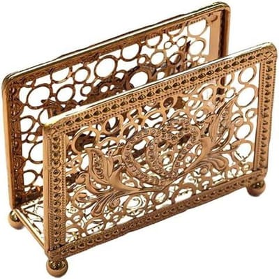Servethouder Decoratief - Papieren Servet Houder - Tafel Decoratie - Elegante Design Afwerking - 15x3x8cm - Goud