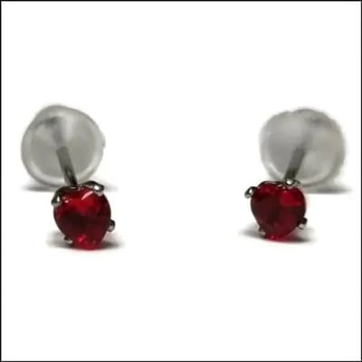 Aramat Jewels | Oorbellen | Stalen Hartjes Oorstekers Zirkonia – Diverse Kleuren & Maten 316L RVS | Zilverkleur / 4 mm / Oranje | | | Staal | Kinderen, Volwassenen | Verkleurd niet