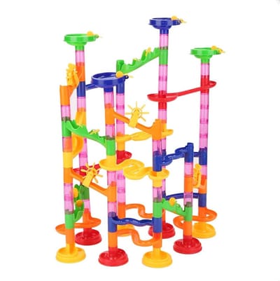Marble Run Set - Marble Maze Race Game - Educatieve STEM Bouwset - Constructie Speelgoed Cadeau voor Jongens en Meisjes Leeftijd 4-9+[105pcs+30 Glazen Knikkers]