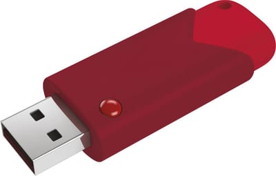 EMTEC II Click Fast B100 Flash Drive - 128 GB - USB Stick - USB 3.2 - Inclusief Secure software - Schuifbaar - Rood