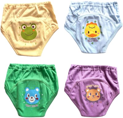 Baby Trainingsbroek, 4 Stuks Comfortabele Katoenen Trainingsbroek Peuter Zindelijkheidstraining Ondergoed Anti Lekkage Waterdichte Babyluier(100) (jongens)