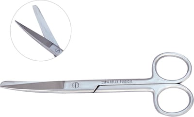 Belux Surgical Instruments /Chirurgische Scharen 14 cm – Inox – Set van 2 – Scherp-Stomp en Stomp-Stomp – Tandarts Instrument