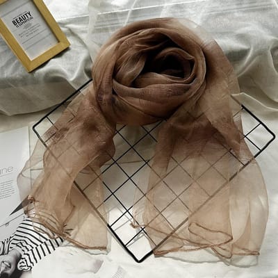 Écharpe en Chanvre et Soie de Mûrier Bleue Fine pour Femme Automne Polyvalente Élégante Littéraire Châle en Soie et Chanvre 200-75cm black
