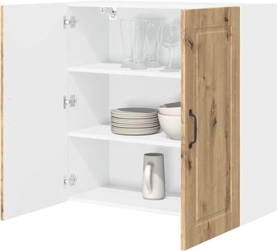 Keukenkast met plank - Moderne kast - Keuken organiseren - Wandmontage ontwerp - 80 x 31 x 80 cm