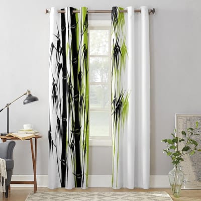 Bamboe Raamgordijnen Voor Woonkamer Luxe Slaapkamer Decoratie Gordijnen Keuken Raambekleding Gordijnen 135W x 60H(cm) x1 white