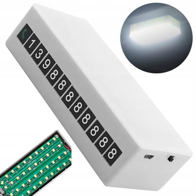 Nummerweergave (parkeren) + LED-verlichting (rode LED-functie tijdens opladen)