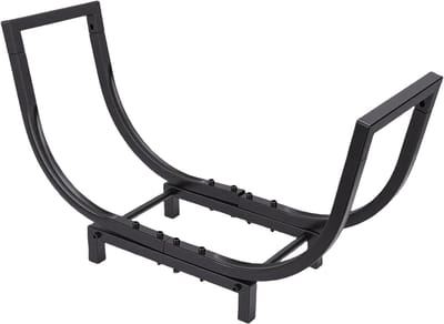 Brandhoutrek - Houtopslag - Haardhout Opslag - Robuuste ijzeren constructie - 63.5 x 36 cm - Zwart