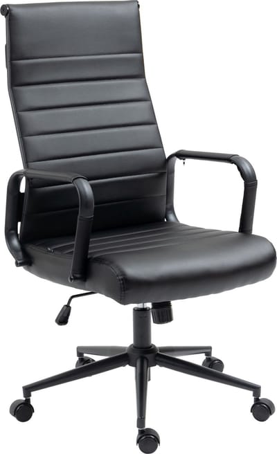 CLP Columbus Bureaustoel - Ergonomisch - Voor volwassenen - Kunstleer - zwart/zwart