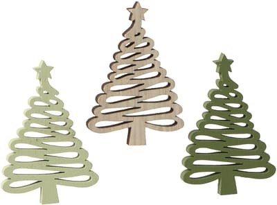 Strooikerstkerst dennenster groen 3x4,5cm 72 st, 72 Stück