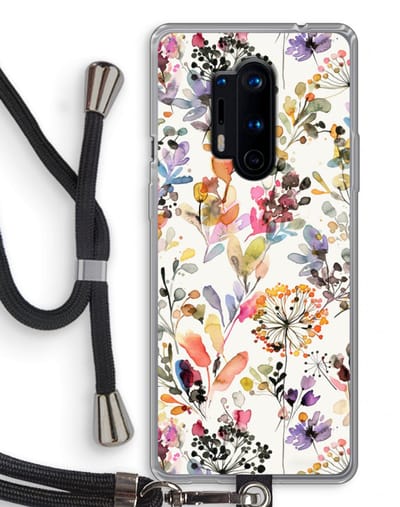 Case Company® - Hoesje met koord geschikt voor OnePlus 8 Pro hoesje met Koord - Wilde grassen - Telefoonhoesje met Zwart Koord - Bescherming aan alle Kanten en Over de Schermrand