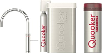 Quooker Fusion round met PRO3 boiler en CUBE reservoir 5-in-1 kokend water kraan Chroom