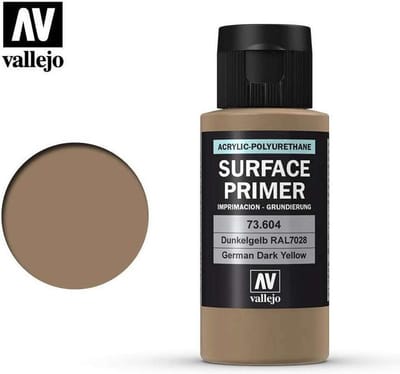 Vallejo Hobbyverf Acrylverf - 73604 Germany Dark Yellow - Primer - Acryl (60 ml) Verf flesje - 60 ml