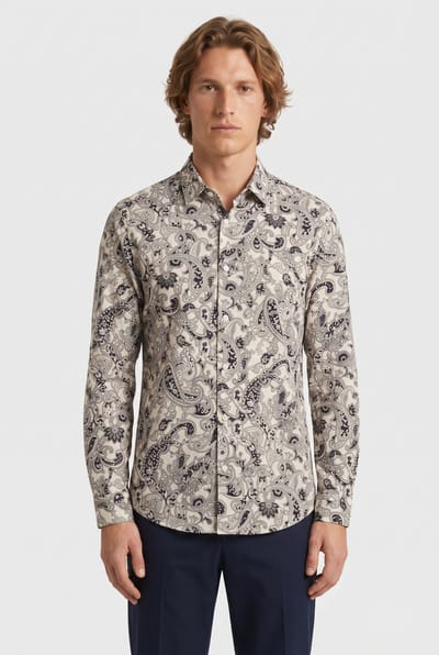 NN.07 Quinsy 5329 Shirts Blue Print Size: M | Casual Shirts Outlet | Heren | Blauw