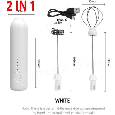Mousseur à café électrique AMÉLIORÉ/Fouet à LAIT+Batteur à œufs MINI Mixeur alimentaire Rechargeable par USB Portable Trois Vitesses Outils Espresso