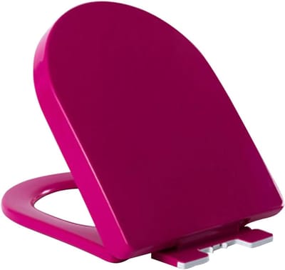 Toiletbril - Toiletdeksel - Badkamer Vernieuwen - Soft Close Scharnieren - 46 x 36 cm - Fuchsia