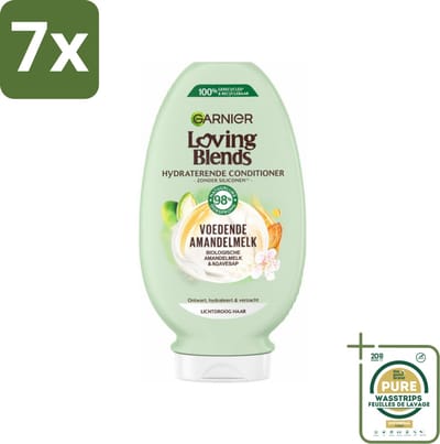 7 x Garnier Loving Blends Voedende Amandelmelk Conditioner 250 ml - Grootverpakking - Lichtdroog Haar - Voedende Conditioner - Amandelmelk - Biologisch Haarverzorging - Hydraatatie