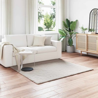 vidaXL - Antislip - vloerkleed - van - imitatie - konijnenbont - OLITE - Beige