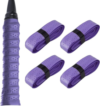 Tennis Racket Grip Tape Set van 4 Stuks, Antislip Gripband voor Tennis, Badminton en Squash, Zelfklevend PU Materiaal