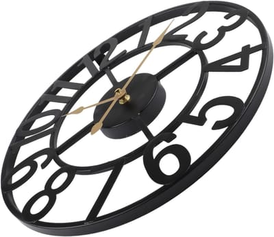Wandklok Buiten - Tuinklok Terrasklok - Buiten Decoratie - Stille Werking - 40 cm - Zwart