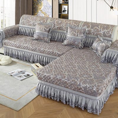 Blauw Bankkussen Vier Seizoenen Universeel Jacquard Geborduurd Bankovertrek Nieuw Antislip Bankovertrek 45x45cm  pillowcase