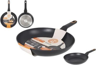 MasterChef Braadpan van gesmeed aluminium met keramische coating | Antiaanbaklaag, duurzaam, weerstandig – 2,5 mm dik | Geschikt voor gas, elektrisch, keramiek en inductie (30 cm)