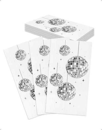 Kleurrijke Papieren Servetten voor Disco Feest, 20 Stuks van 33x33cm, Retro Decoratie voor Verjaardagsfeesten en Themafeesten, Perfect voor Oudjaarsviering