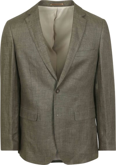 Suitable Blazer Linnen Panama Olijfgroen - Maat 54 - Heren blazer