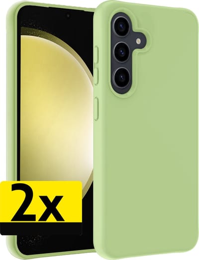 Hoesje - 2 Stuks - Geschikt voor Samsung Galaxy S23 FE - Sterk & Shockproof - Case Siliconen - Back Cover - Telefoon Hoes - Telefoonhoesjes - Groen
