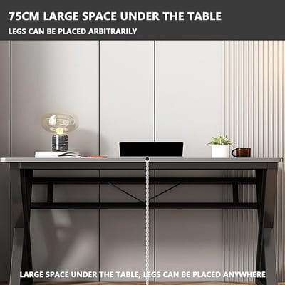 L-vorm Gaming Bureau met Stoel Set 100x60x75 cm – Ruim Hoekbureau voor Home Office & Gaming Setup – Ergonomisch Computertafel met Stabiel Stalen Frame & Houtlook Werkblad