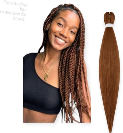 Frazimashop Vlechthaar chocolade kleur # 4 – 1 Stuk – Haar Extensions 75 cm – Synthetisch Kanekalon – Klitvrij & Hittebestendig – Braids Hair-crochet braids of fantasie-vlechten