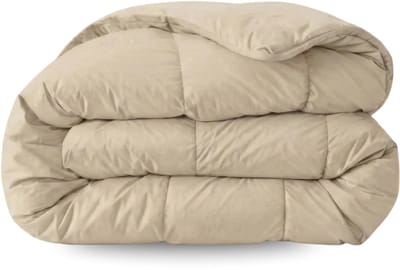 Zelesta Comfort Uni Warm Sand 140x200 - Dekbed zonder overtrek - Wasbaar dekbed - Hoesloos dekbed - 2 in 1 Dekbed met vaste overtrek