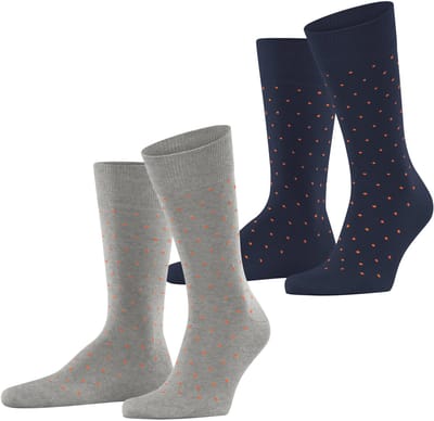 Esprit Fine Dot 2-Pack gedessineerd katoen multipack sokken heren veelkleurig - maat 39-42