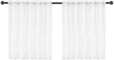Cosensi- Keukengordijnen Semi-transparant - 2 Stuks - Bistro Netgordijnen - Polyester - Afmetingen 76x60cm - Modern Design - Bistrogordijnen