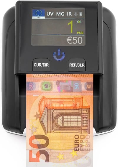Valsgelddetector Teller - Bankbiljet Controle - Geld Verifiëren - 2-in-1 Functie - 19x16x14 cm - Zwart