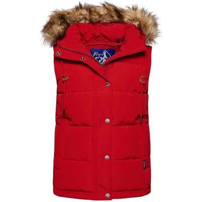 Superdry - Everest pufferbodywarmer van imitatiebont - Dames - Gilets