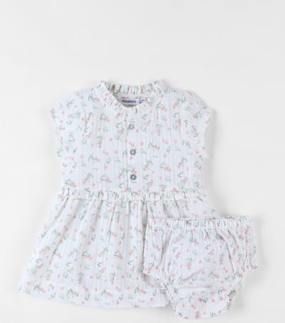 Noukie's - Jurk + Bloomer - Bloemen - Ecru - 3 maand 62