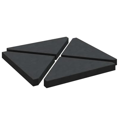 vidaXL - Parasolvoetplaten - 4 - st - driehoekig - 14 - kg - graniet - zwart