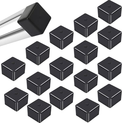 Set van 16 zwarte kunststof eindkappen voor 40x40 mm aluminium profielen, perfect voor zonnepanelen en accessoires