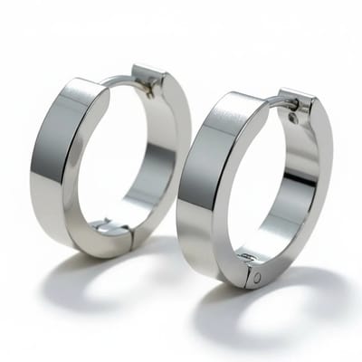 Aramat Jewels | Oorringen | RVS Huggies Oorringen Zilverkleur 17x4mm - Dikke Hoepels Unisex | | | |4mm | Staal | Volwassenen | Verkleurd niet