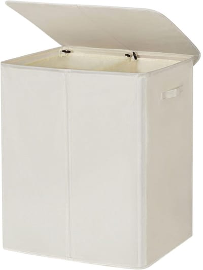 Ploutos® Wasmand 2 Vakken - 154L - Wasmand - Wassorteerder - Wit – 63cm x 37cm x 69cm