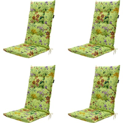 Madison - Tuinstoelkussen Hoge Rug Milly green - Ca. 123x50 cm - Set van 4