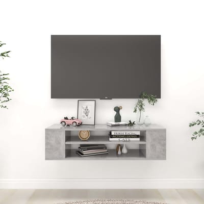 vidaXL - Tv-hangmeubel - 100x30x26,5 - cm - bewerkt - hout - betongrijs