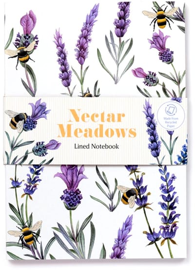Notitieboekje - Lavendel Nectar Meadows Bijen - Gerecycled A5 - Gelinieerd - 7mm