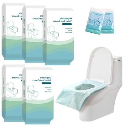 Wegwerp Toilet Brilhoesjes - Reis Toilet Zitting - Hygiëne Onderweg - Dubbellaags Waterdicht - 40x60cm - Groen