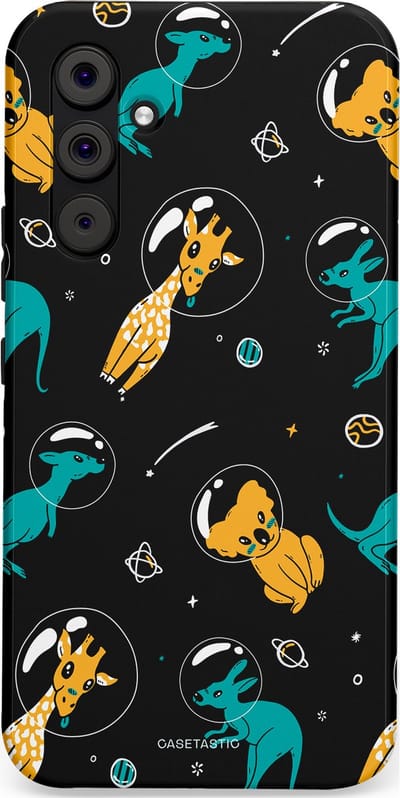 Casetastic Hoesje Geschikt voor Samsung A54 (5G) - Stijlvolle Beschermende Duo-layer Case - Donkere Ruimte Safari