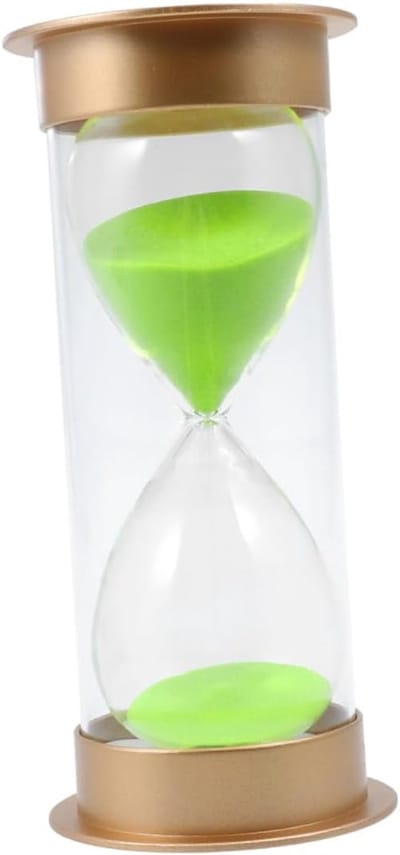 Zandloper - Tijdklok - Koken en Spelen - 60 Minuten Timer - 17 cm Hoog - Groen Zand